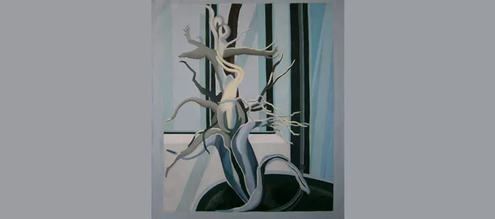 BURGEONING 2019, ACRYLIC ON LINEN, 30 X 36