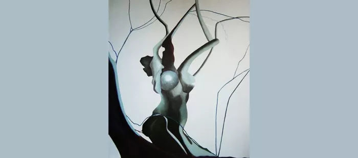 Woman Entwined, 2010 Acrylic on linen, 42 x 48"